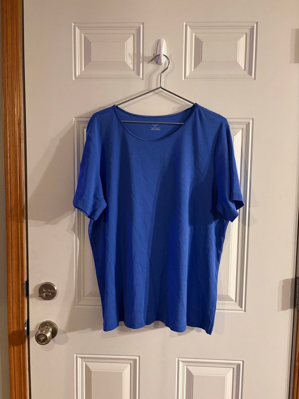 CJ Banks Blue Short Sleeve Tshirt 100% Cotton Size 3X